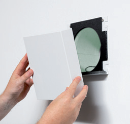 AIRUNIT SOLUS 2.0 interior cover being fitted to the wall